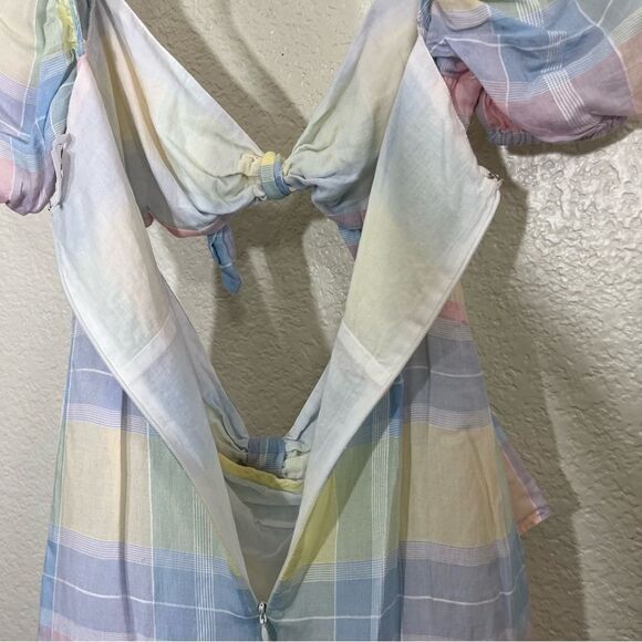 Lovers + Friends Corbin Mini Dress Open Stomach Bow Pastel Barbiecore Size S - Picture 14 of 15